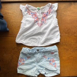 Roxy Girl size 2T top and short set
